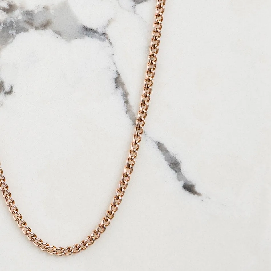 Minimal Cuban Chain - Rose Gold