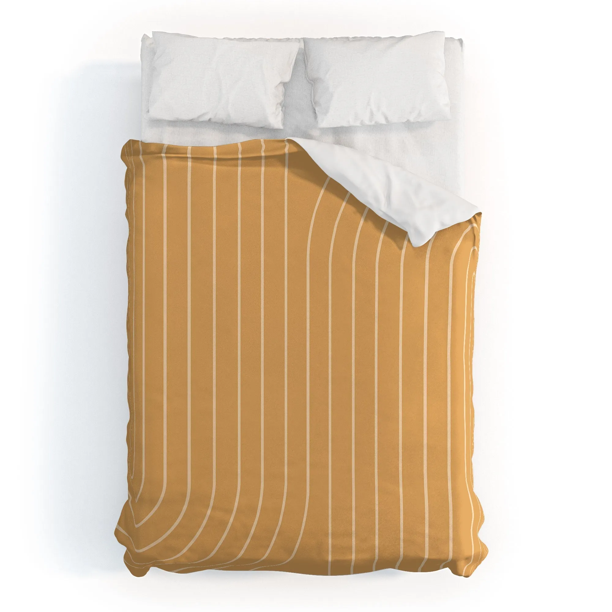 MINIMAL LINE CURVATURE ORANGE DUVET / COMFORTER