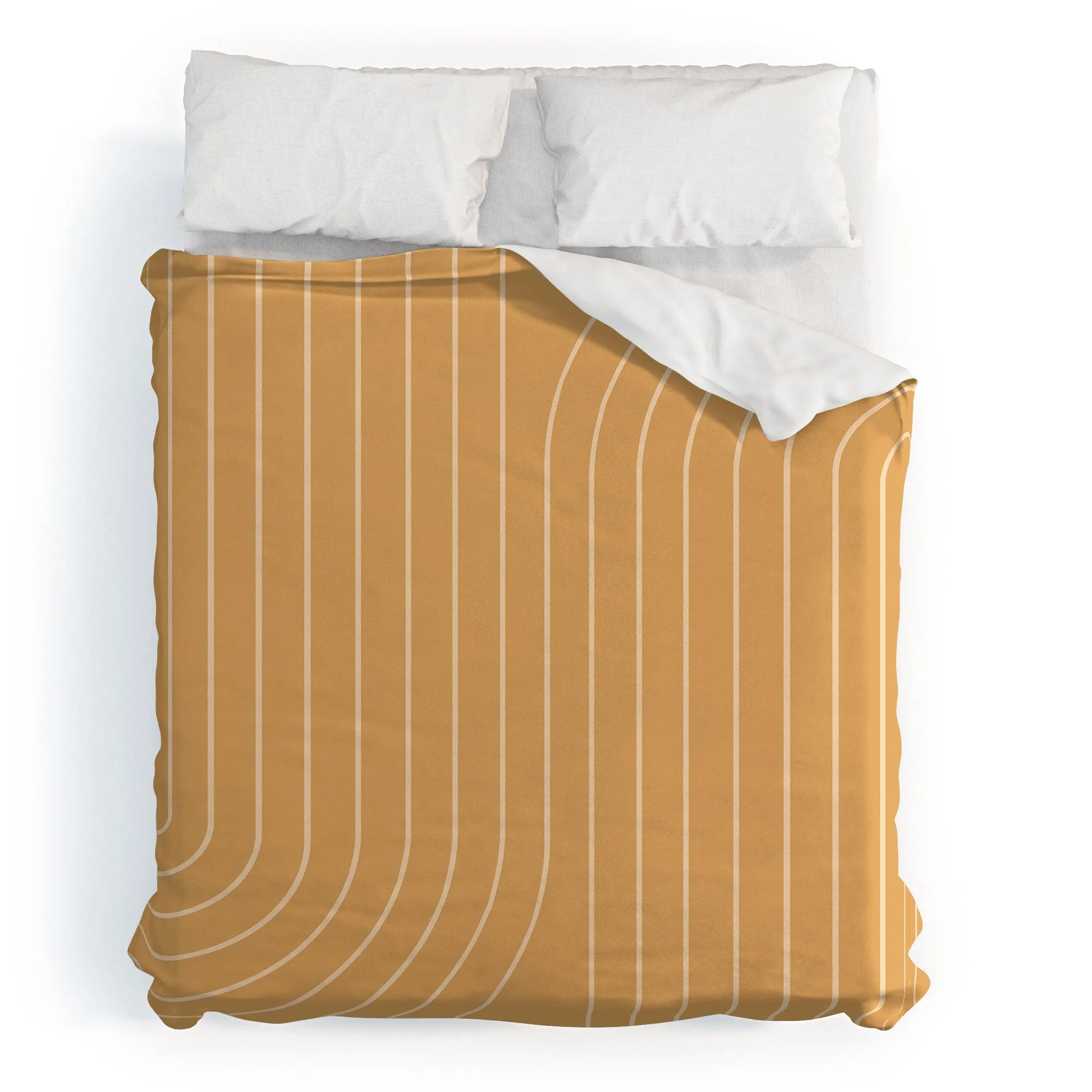 MINIMAL LINE CURVATURE ORANGE DUVET / COMFORTER