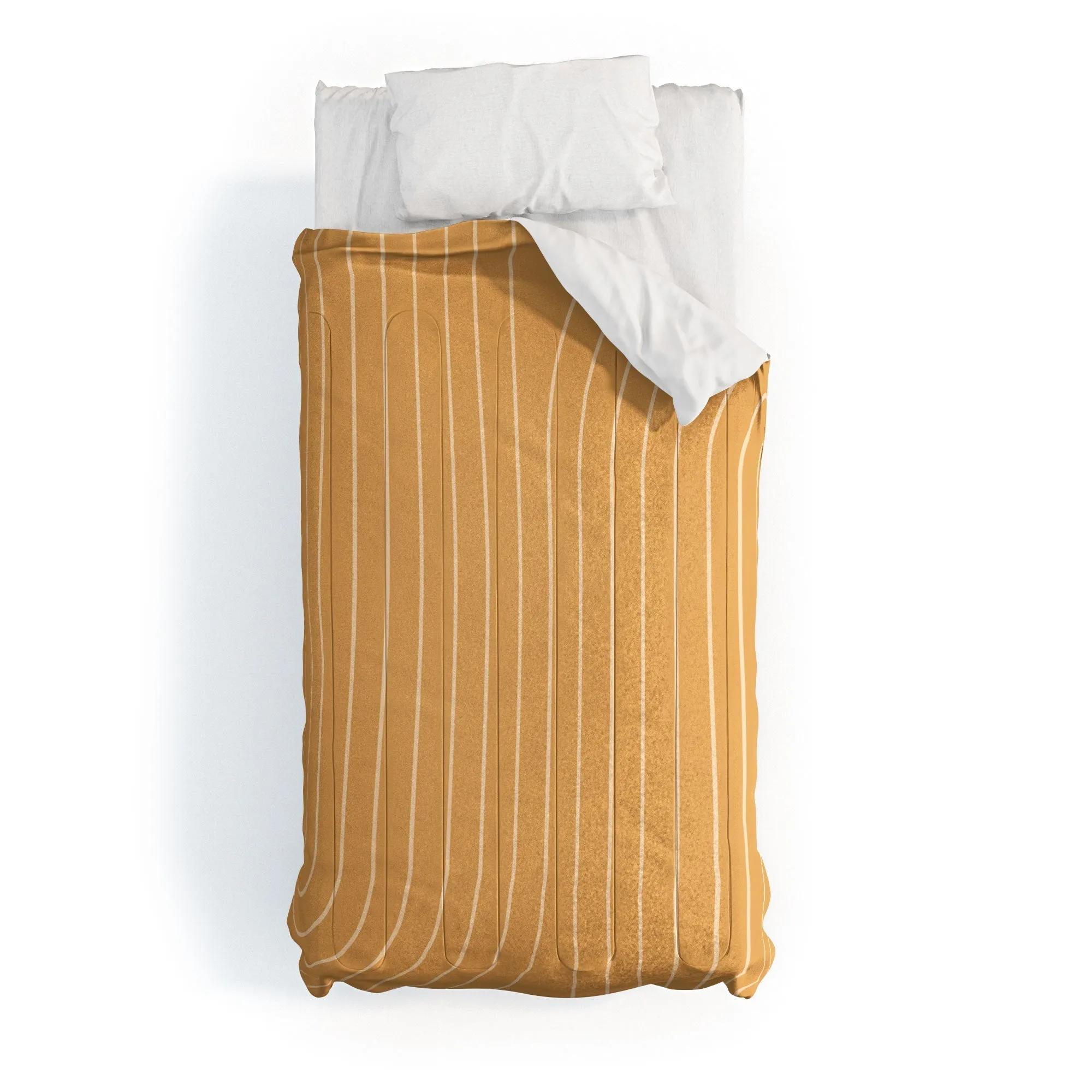 MINIMAL LINE CURVATURE ORANGE DUVET / COMFORTER