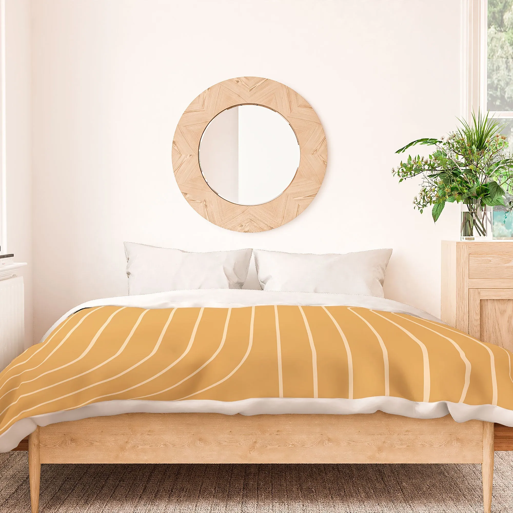 MINIMAL LINE CURVATURE ORANGE DUVET / COMFORTER