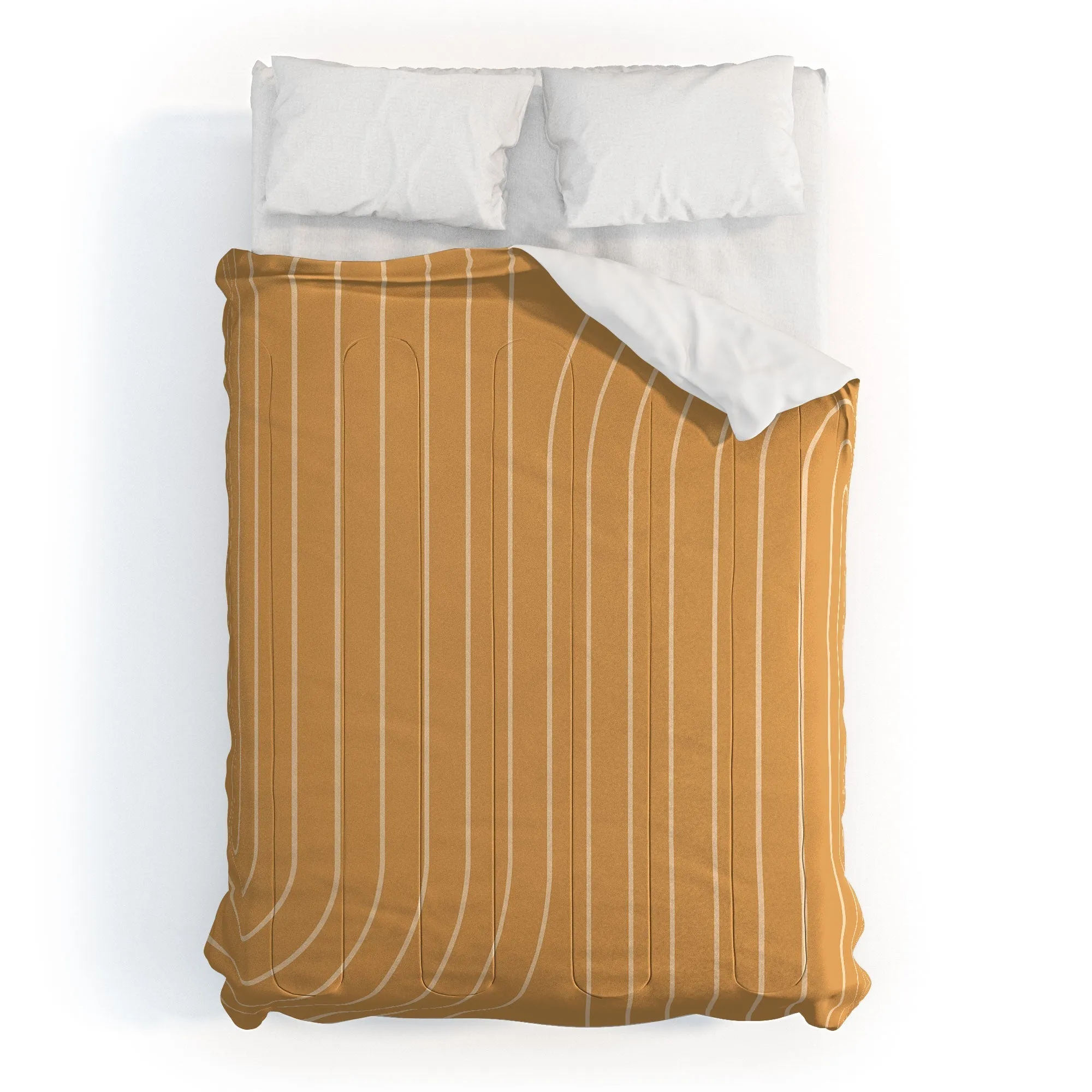 MINIMAL LINE CURVATURE ORANGE DUVET / COMFORTER