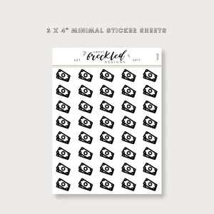 Minimalistic Mini Paper Money Cash Stickers