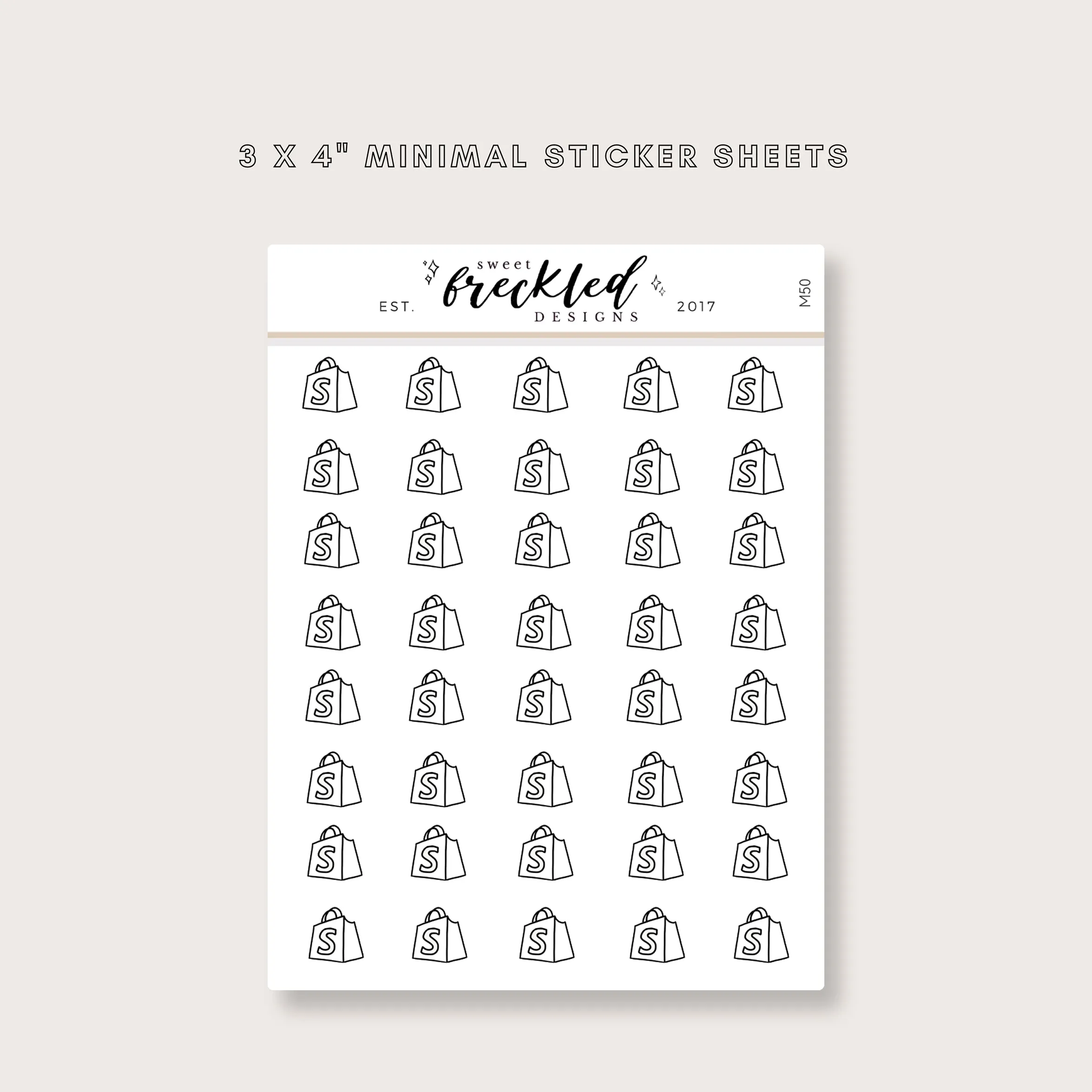 Minimalistic Mini Shopify Stickers