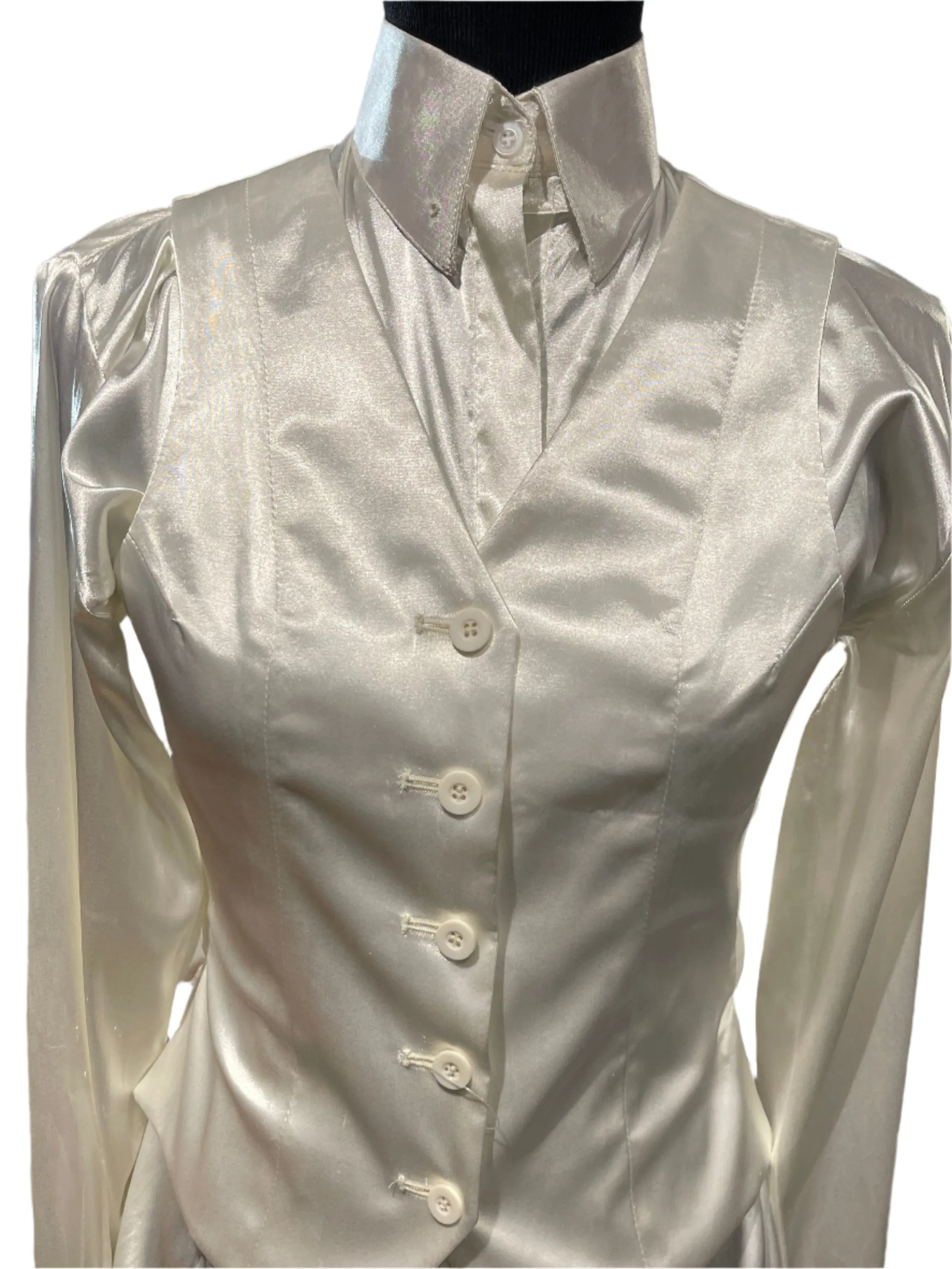 New, MTC Cream Silk Shirt