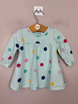 Next aqua spot long sleeve top 0-3m
