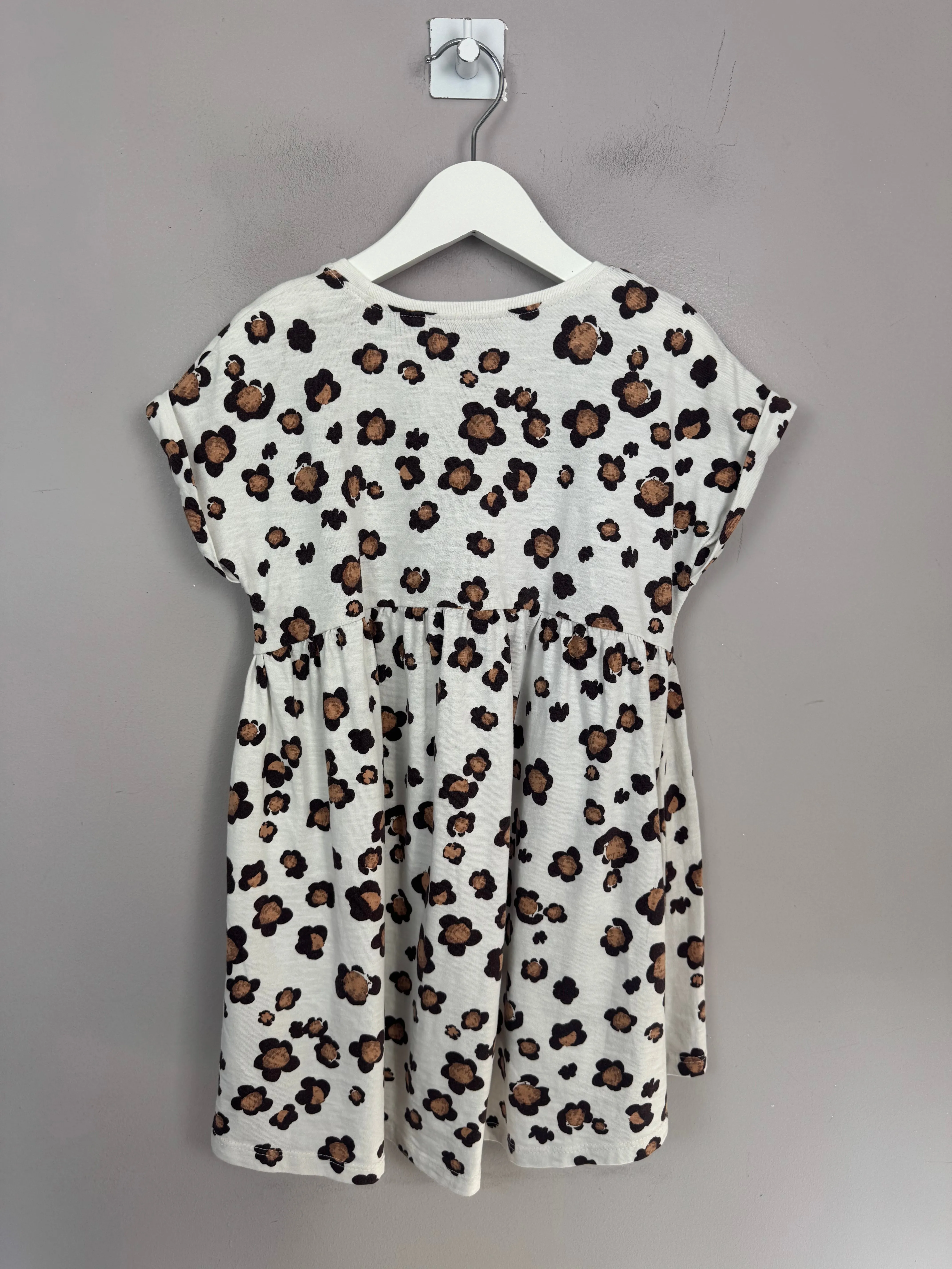 Next Cream Floral Jersey Dress 2-3y