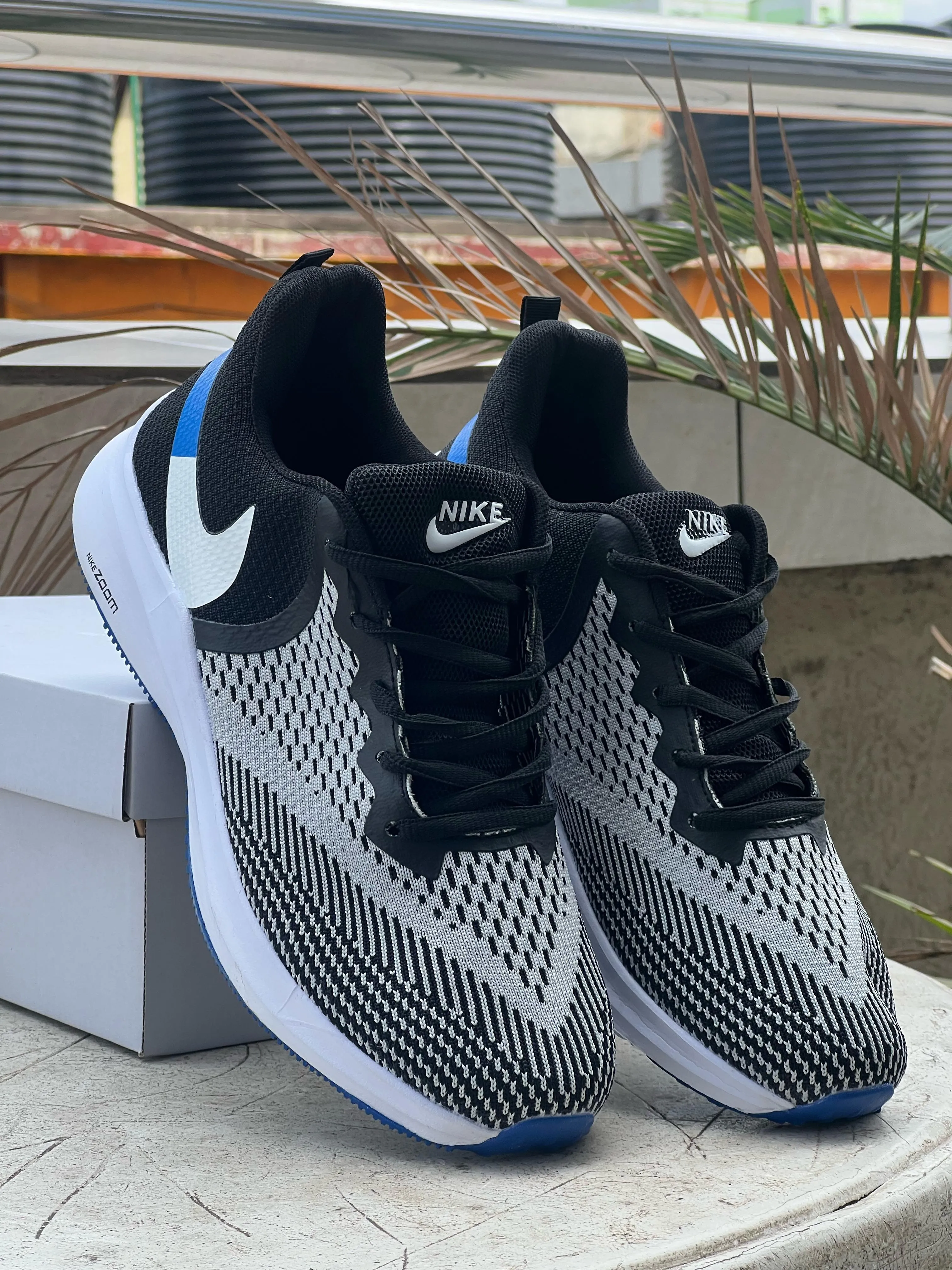 Nike Black, White & Blue Running Shoe