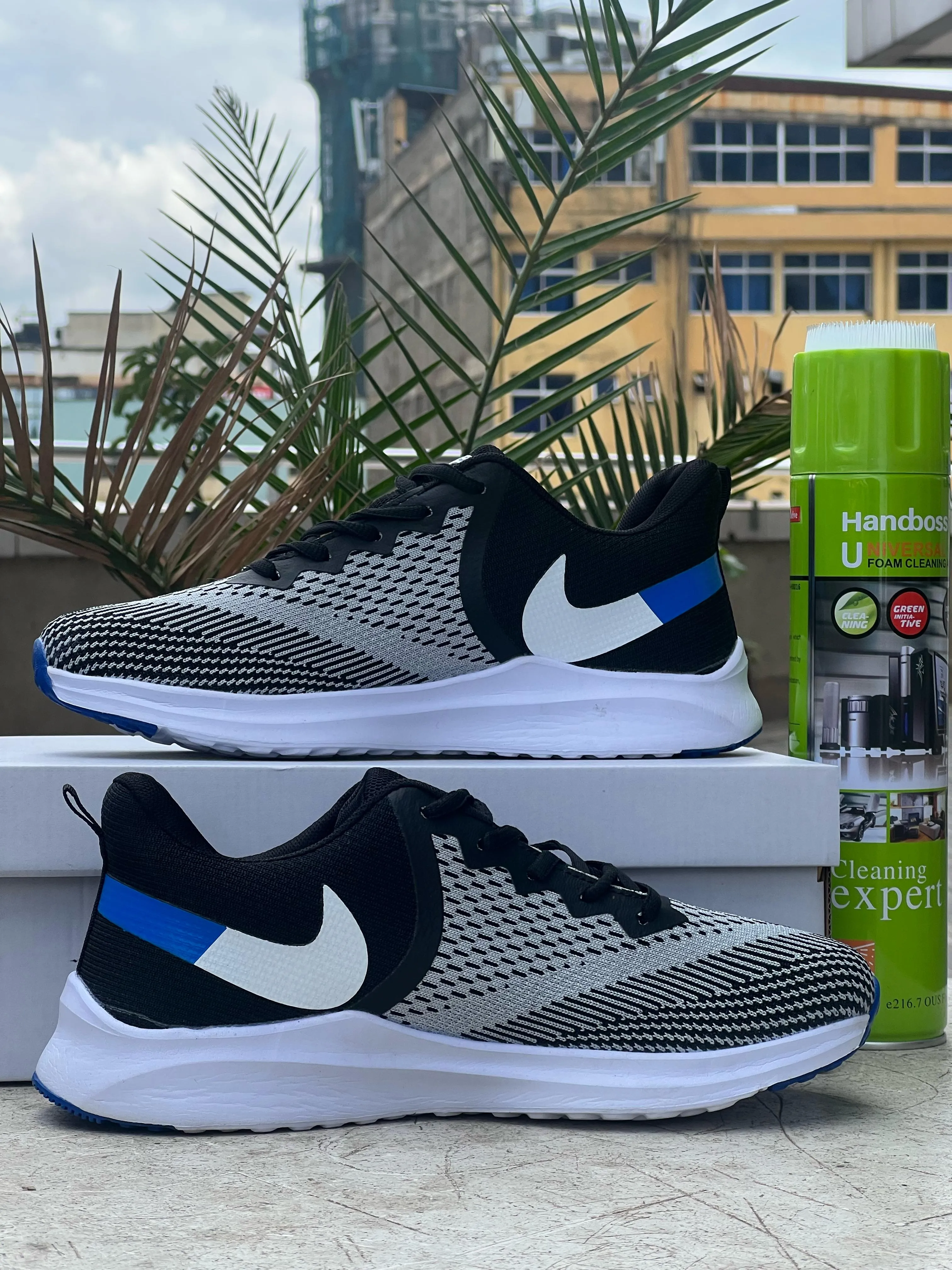 Nike Black, White & Blue Running Shoe