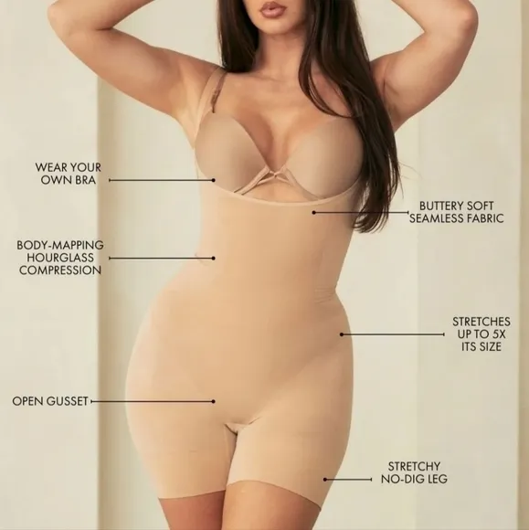 NWT Pinsy Open Bust Butter Sculpt Seamless Shapesuit Size 2X