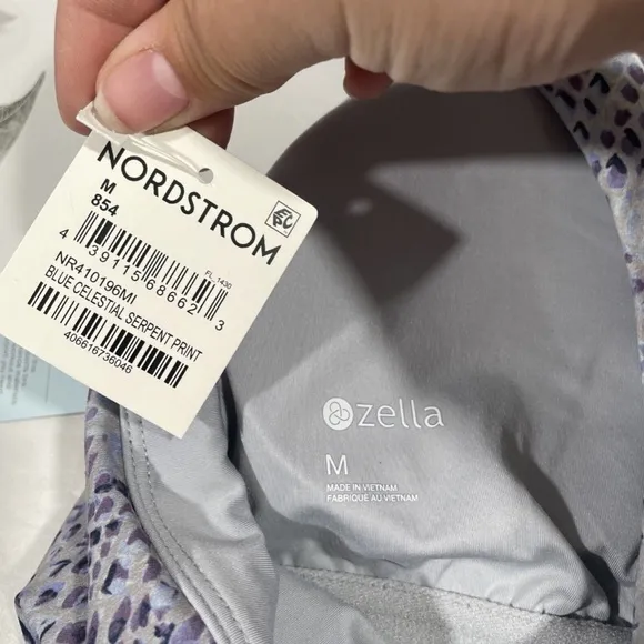 NWT Zella [‎ Medium ] Live In Racerback Bra in Blue Celestial Serpent Print