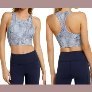 NWT Zella [‎ Medium ] Live In Racerback Bra in Blue Celestial Serpent Print
