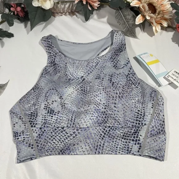 NWT Zella [‎ Medium ] Live In Racerback Bra in Blue Celestial Serpent Print