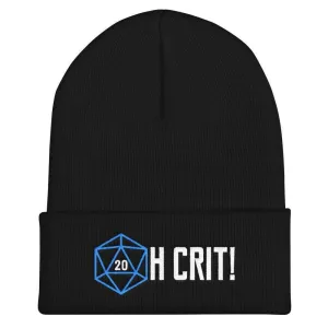 OH CRIT! D20 Teal/White Cuffed Beanie / Tuque