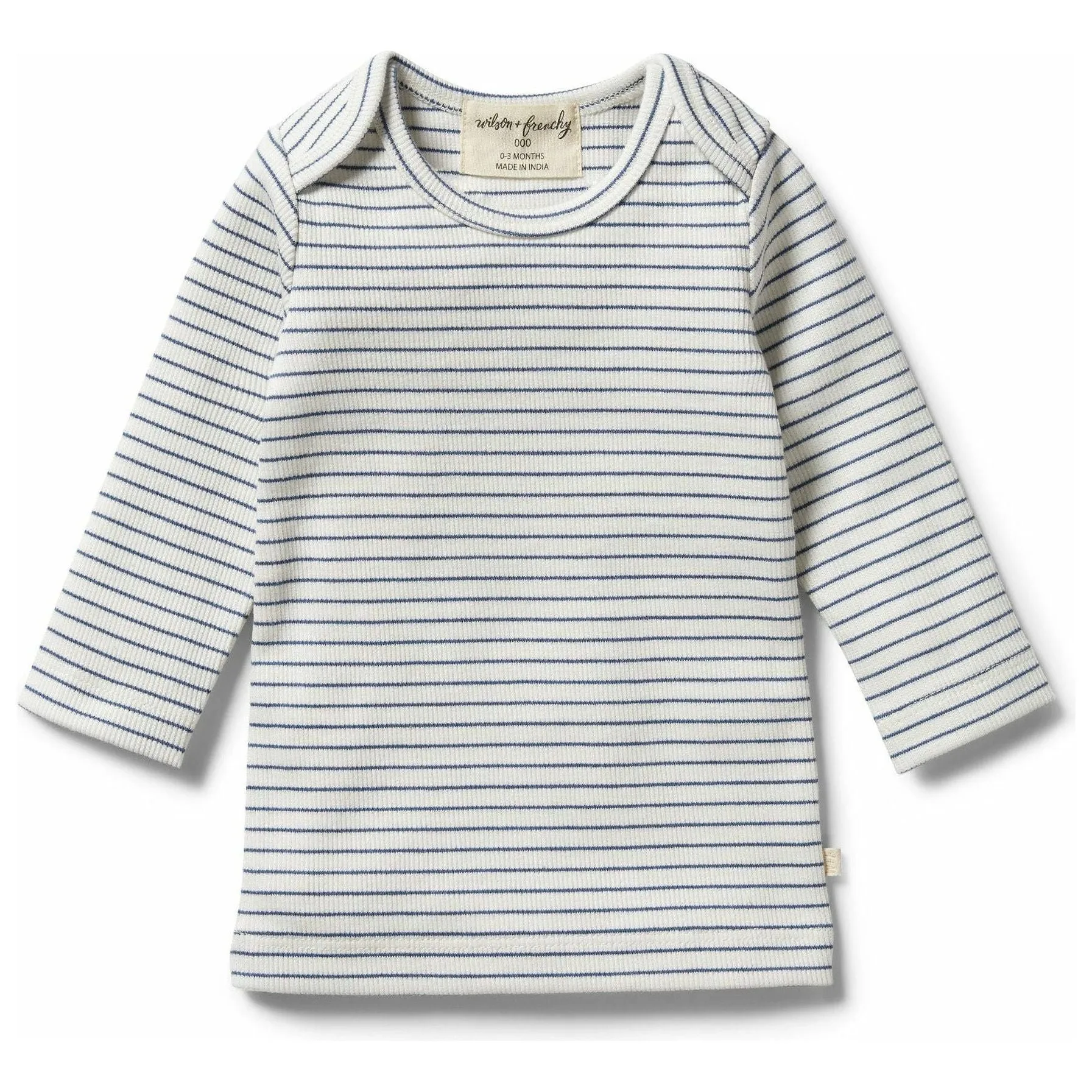 Organic Stripe Rib Top - Blue Depths