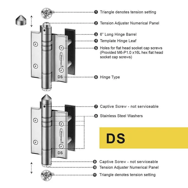 Outdoor Hinges | Metal Gate Hinges | 7ft | SS304 | K51P-B3 | 3 Pack