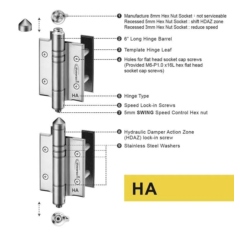 Outdoor Hinges | Metal Gate Hinges | 7ft | SS304 | K51P-B3 | 3 Pack