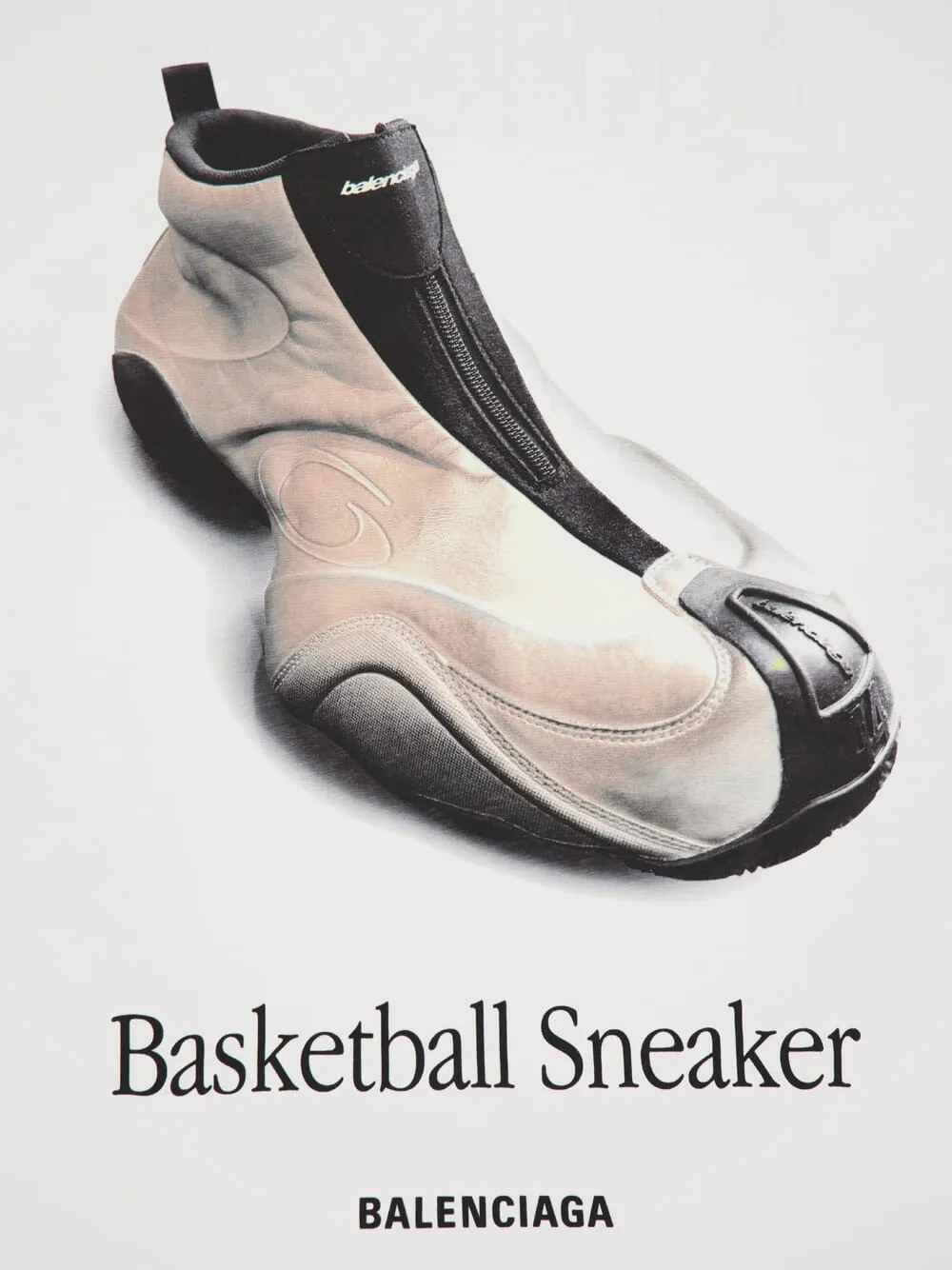 Oversized Basketball Sneaker T-Shirt in Dirty White