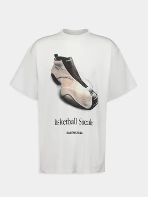 Oversized Basketball Sneaker T-Shirt in Dirty White
