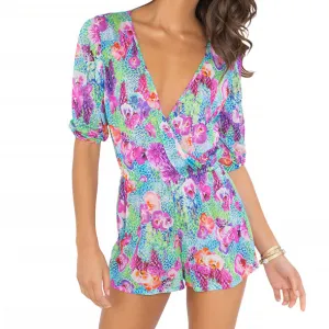 PEQUEÑO PARAISO - Wrap Front 3/4 Sleeve Romper