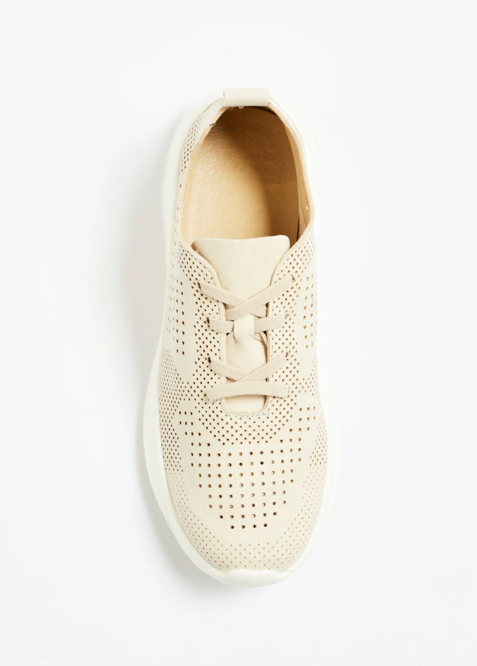 Perforated suede-look sneakers with laces