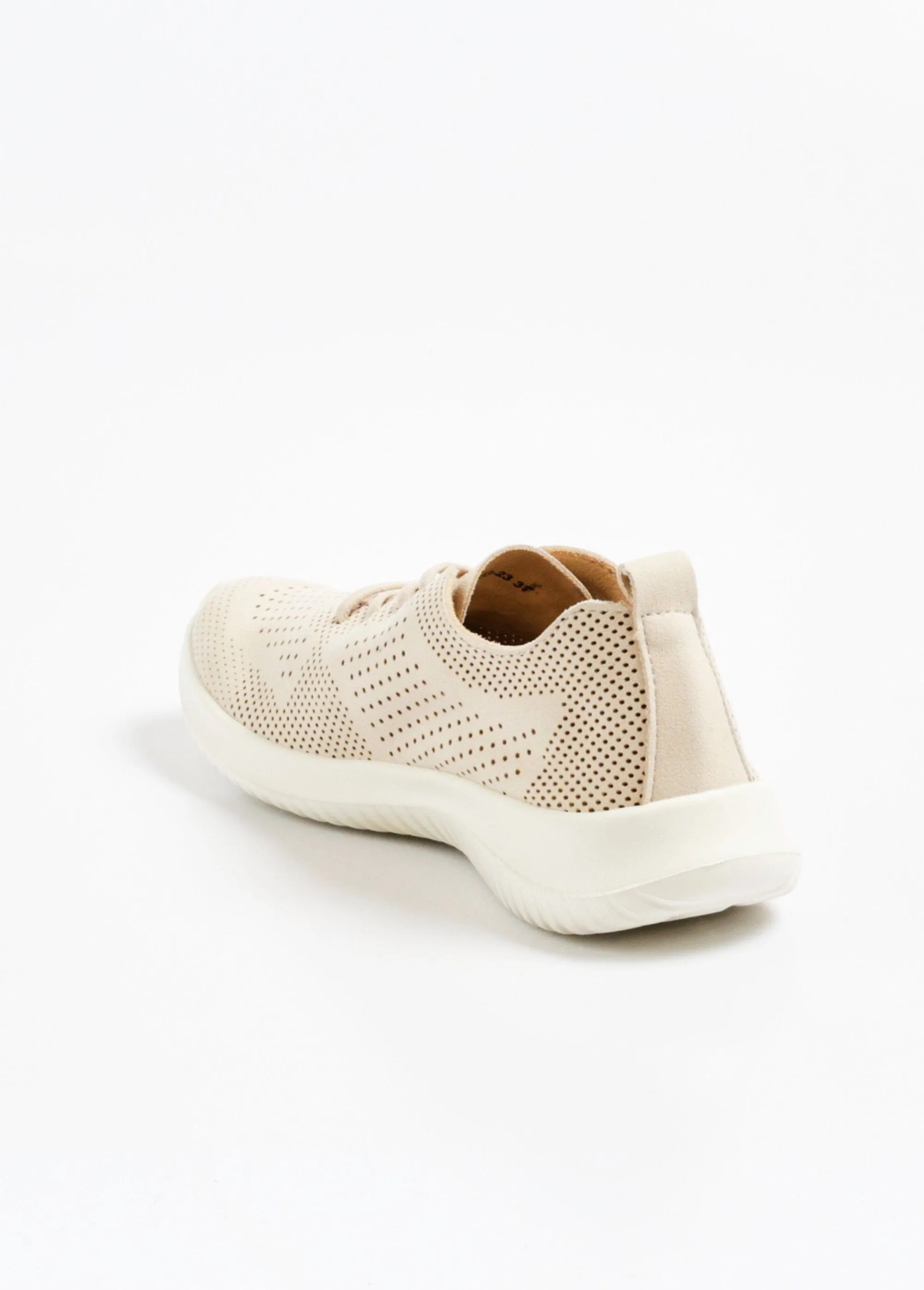 Perforated suede-look sneakers with laces
