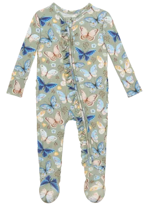 Posh Peanut Lucy Ruffled Footie w/Zipper