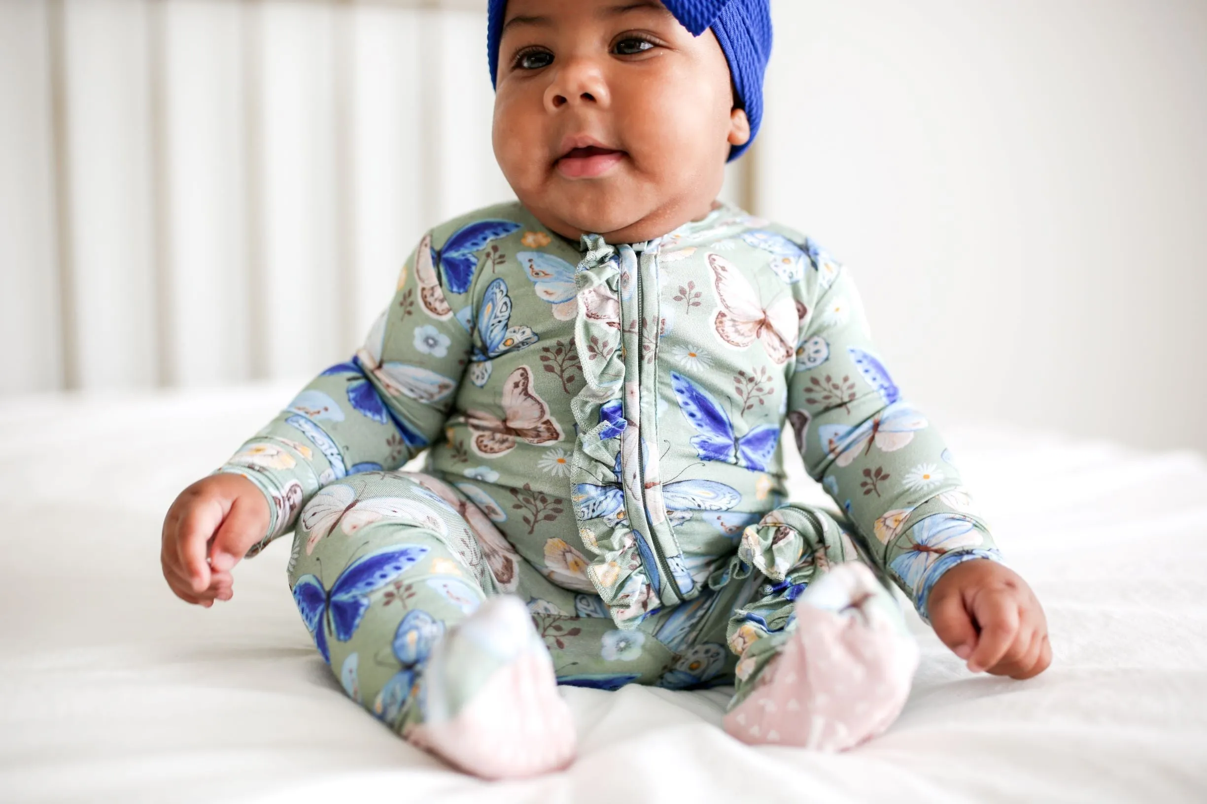 Posh Peanut Lucy Ruffled Footie w/Zipper