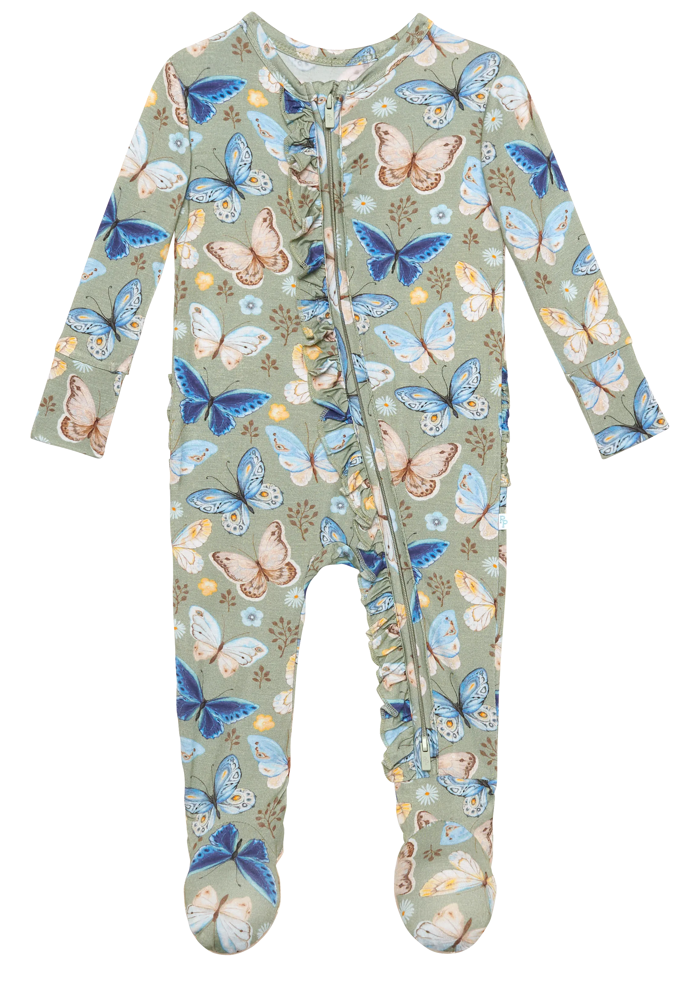 Posh Peanut Lucy Ruffled Footie w/Zipper