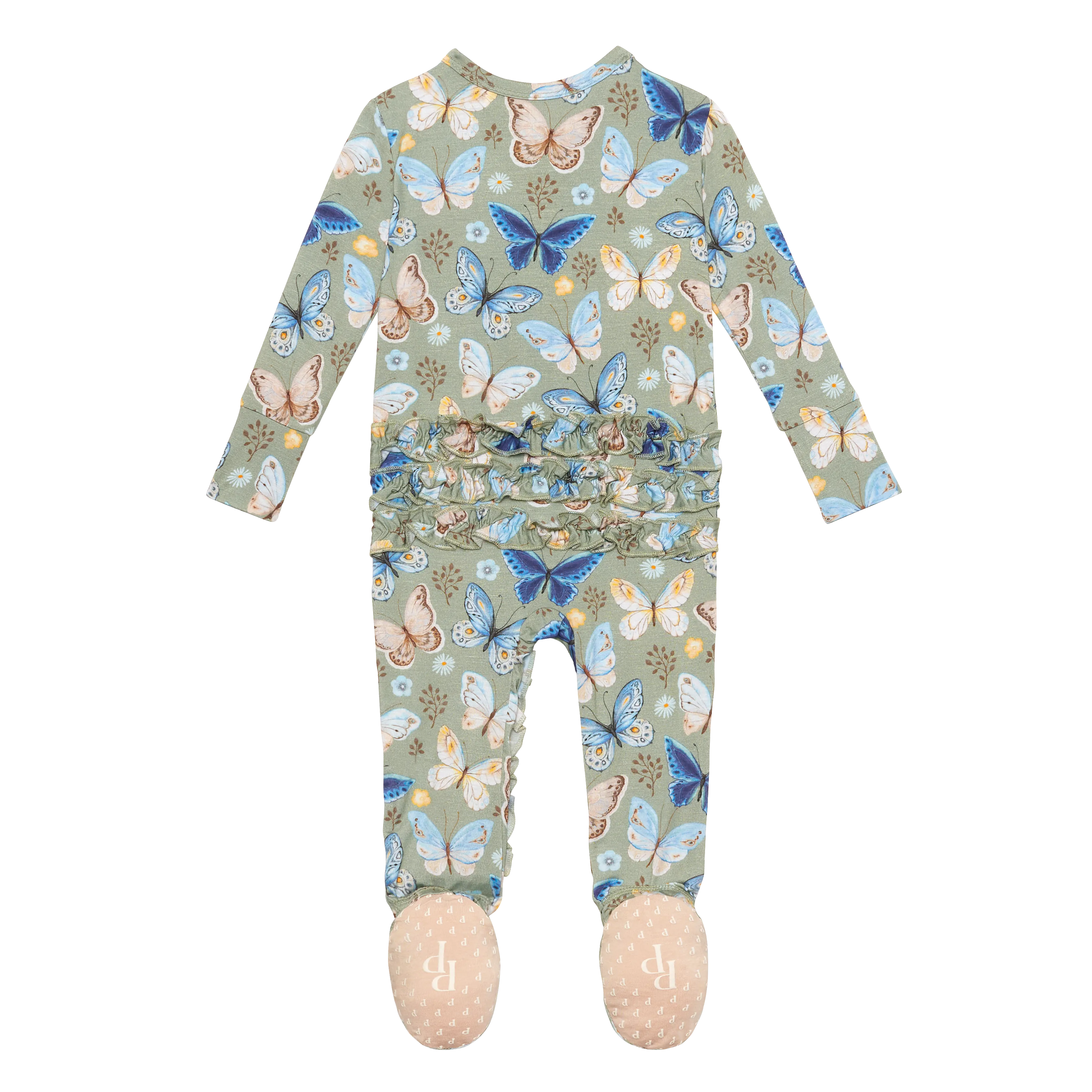 Posh Peanut Lucy Ruffled Footie w/Zipper