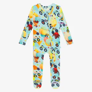 Posh Peanut Monster Trucks Footie with Zipper