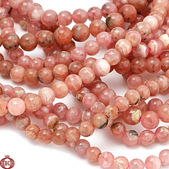 Rhodochrosite Beads Smooth Round