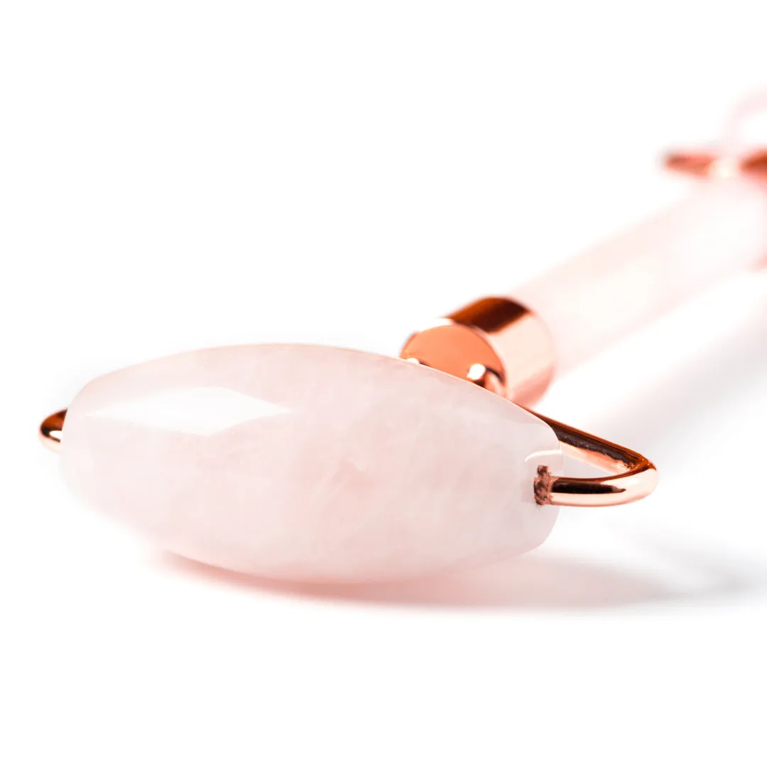 Rose Quartz Smooth & Ridge Roller