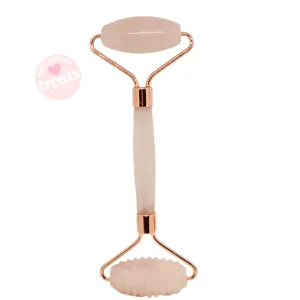 Rose Quartz Smooth & Ridge Roller