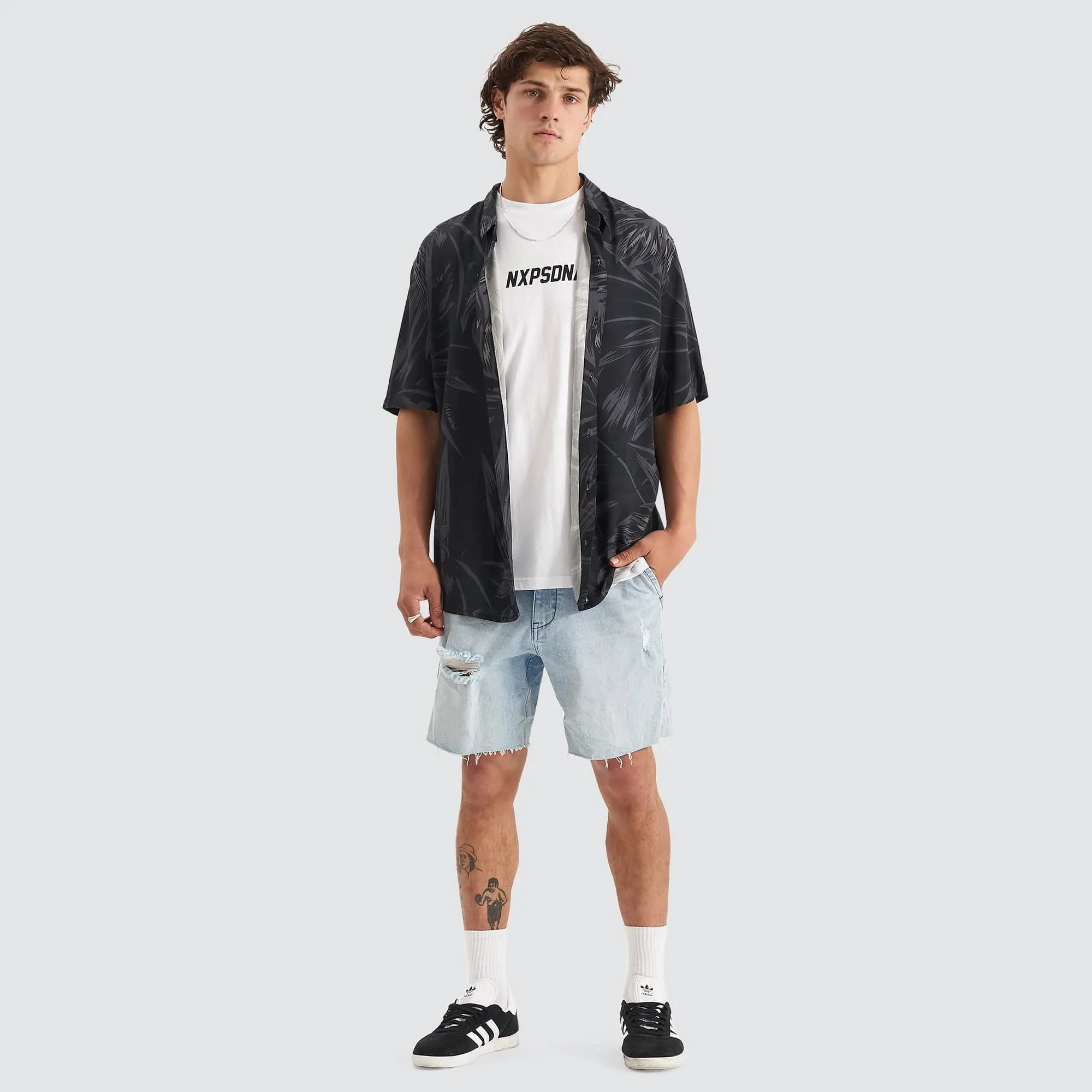 Selector Relaxed Short Sleeve Shirt Black Print
