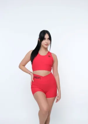 Shorts   Tank Top Red Color/Black Logo