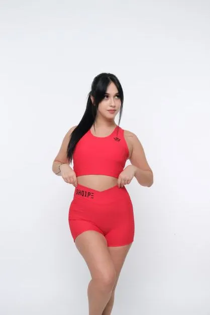 Shorts   Tank Top Red Color/Black Logo