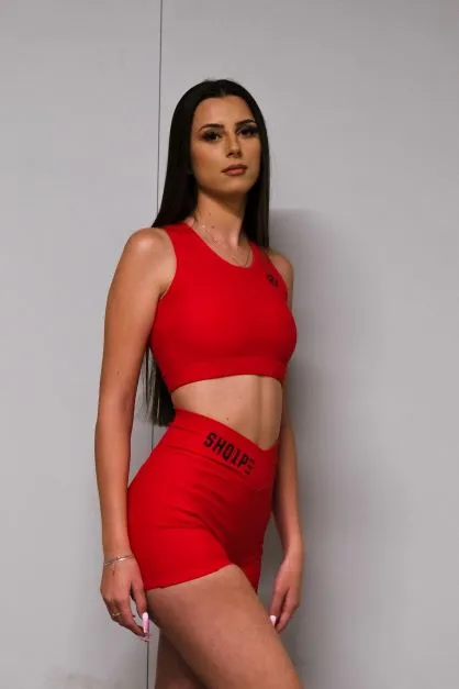 Shorts   Tank Top Red Color/Black Logo