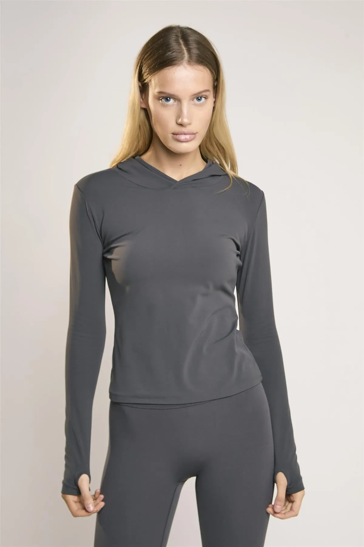 Signature Graphite-Grey Hooded Top