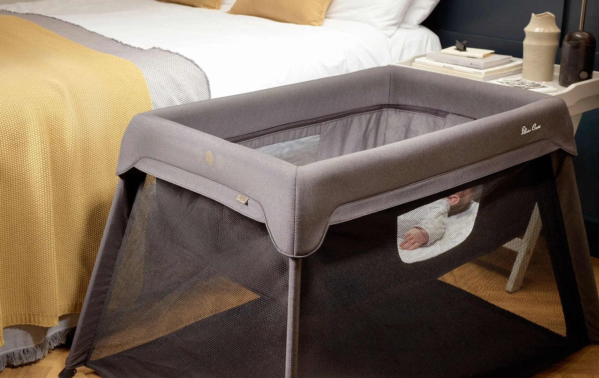 Silver Cross Slumber Travel Cot - Stone