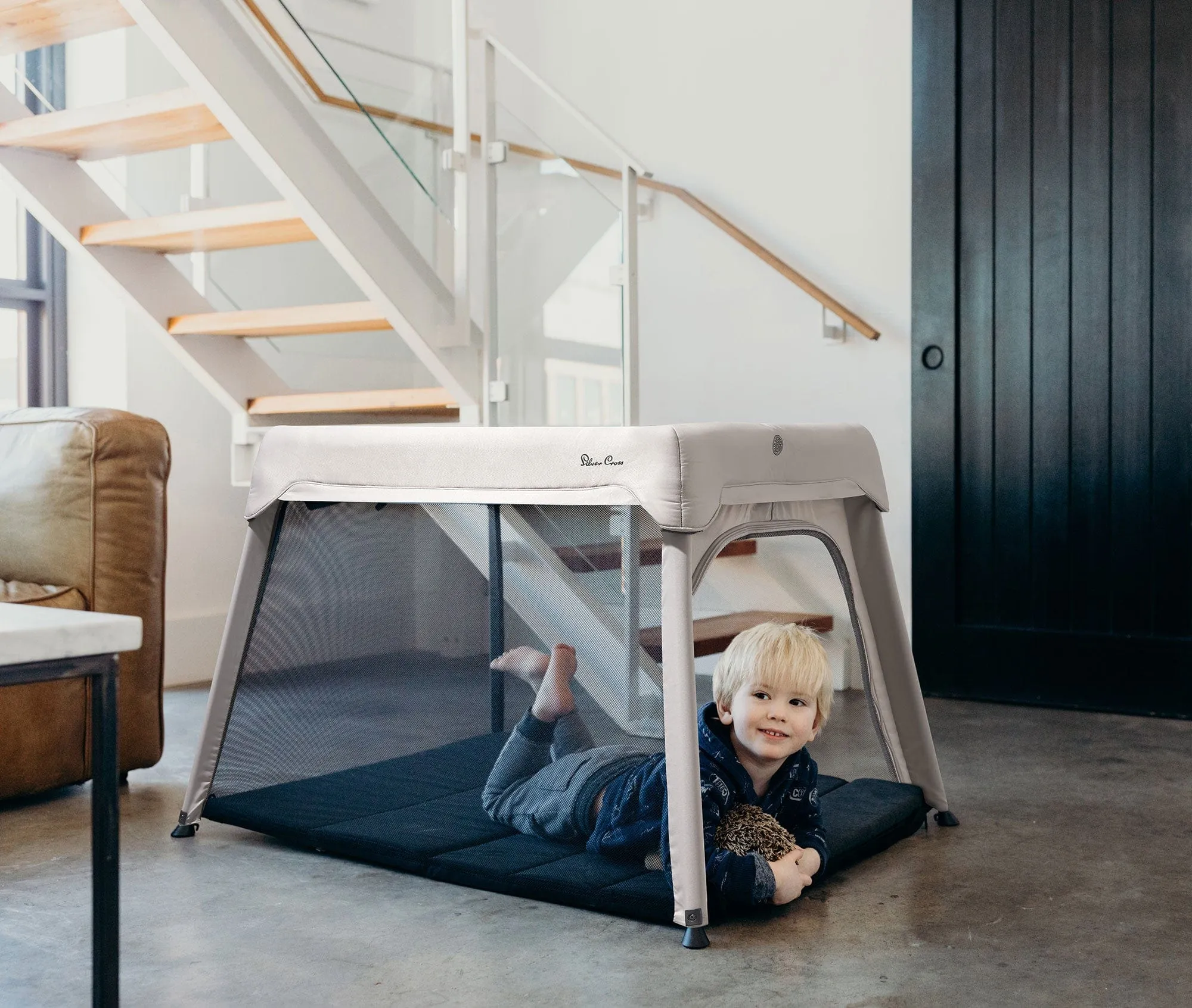 Silver Cross Slumber Travel Cot - Stone