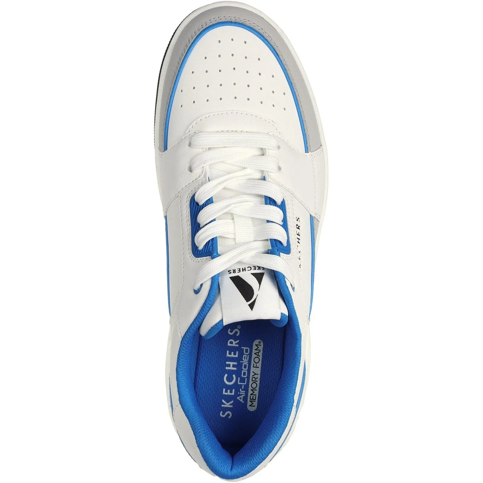 Skechers Men Trainers - Uno Court Low-Post in White/Blue, 6-12 - GAR183140
