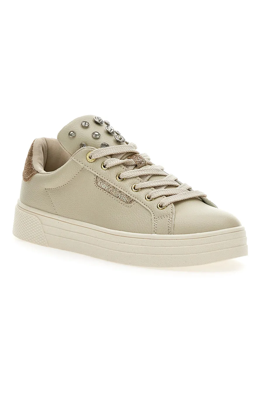 Sneakers Beige Coveri SHINES GLITTERE