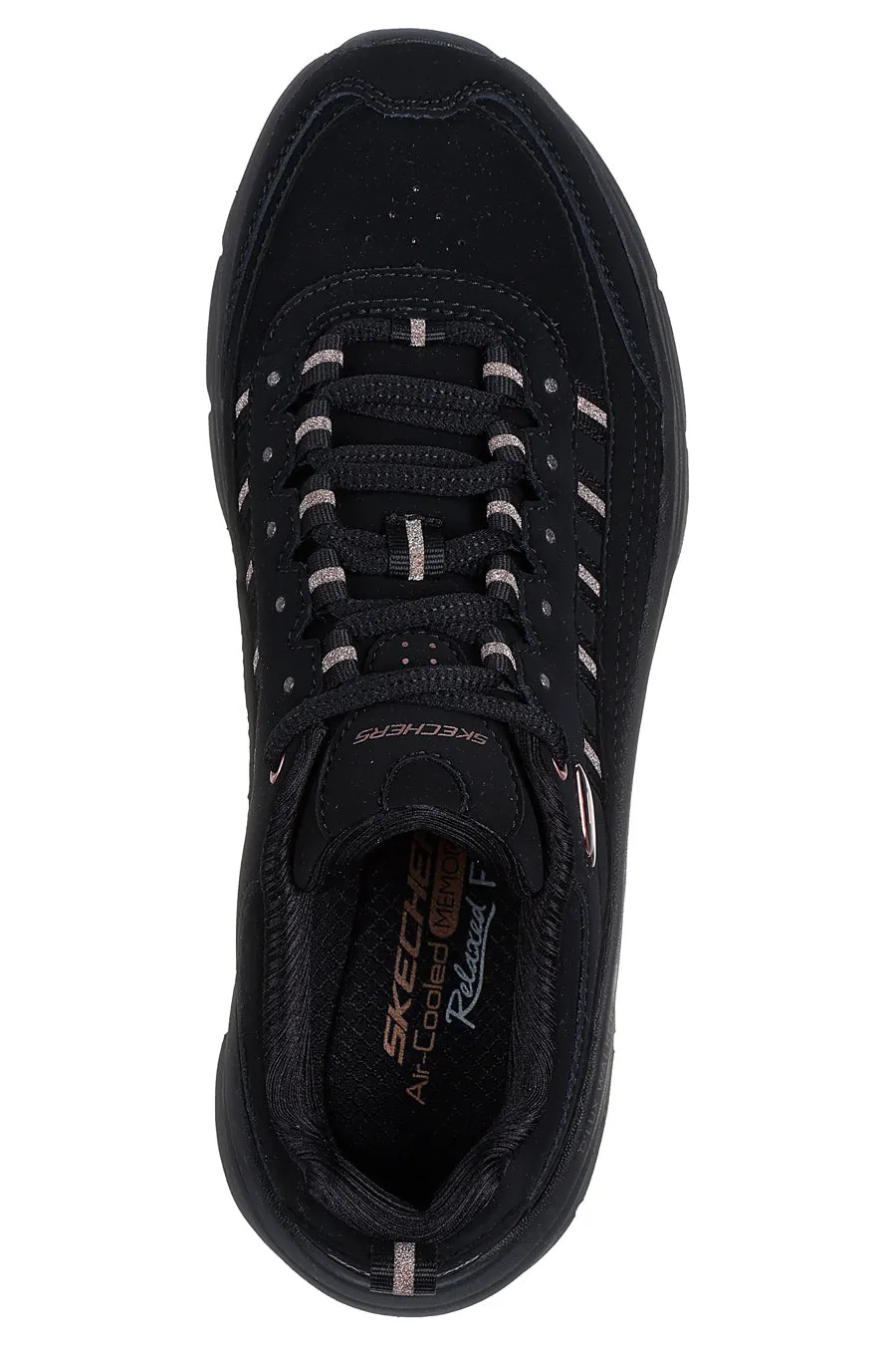 Sneakers Nere con Dettagli Glitter SKECHERS D'LUX WALKER 2.0 GOLDEN STEP