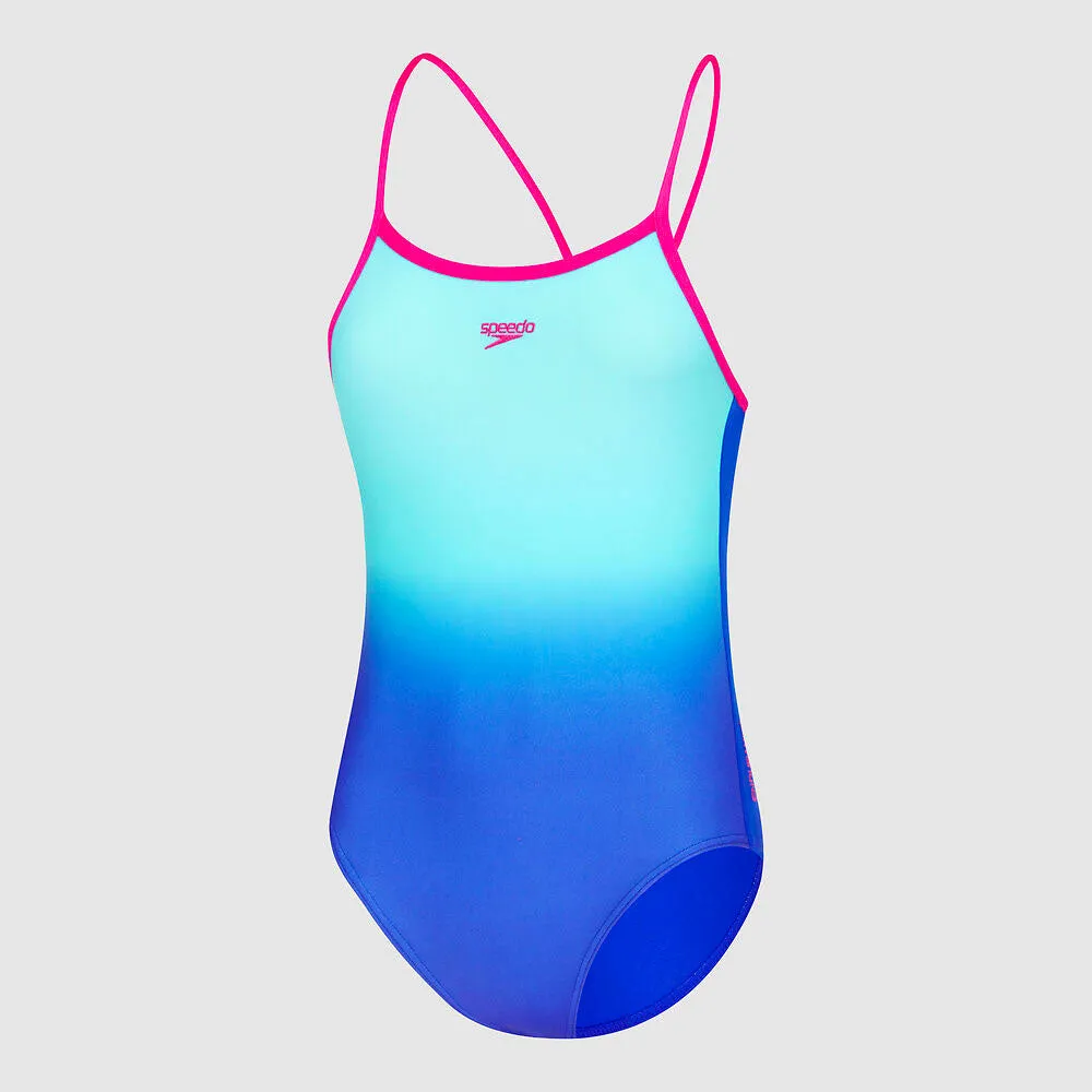 Speedo Girls Digi Ombre Thin Strap One Piece