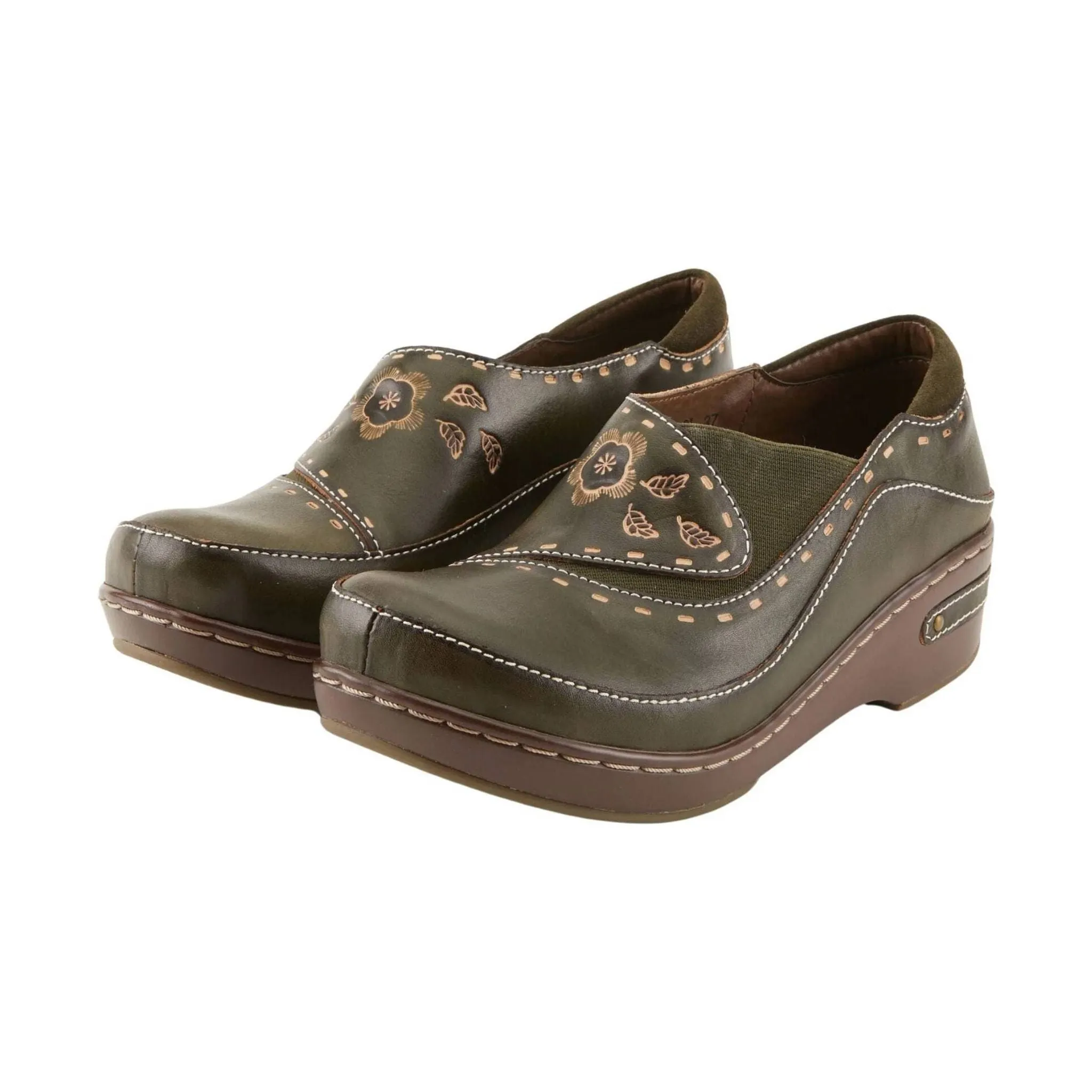 Spring Step L'artiste Women's Burbank Clogs - Olive Green