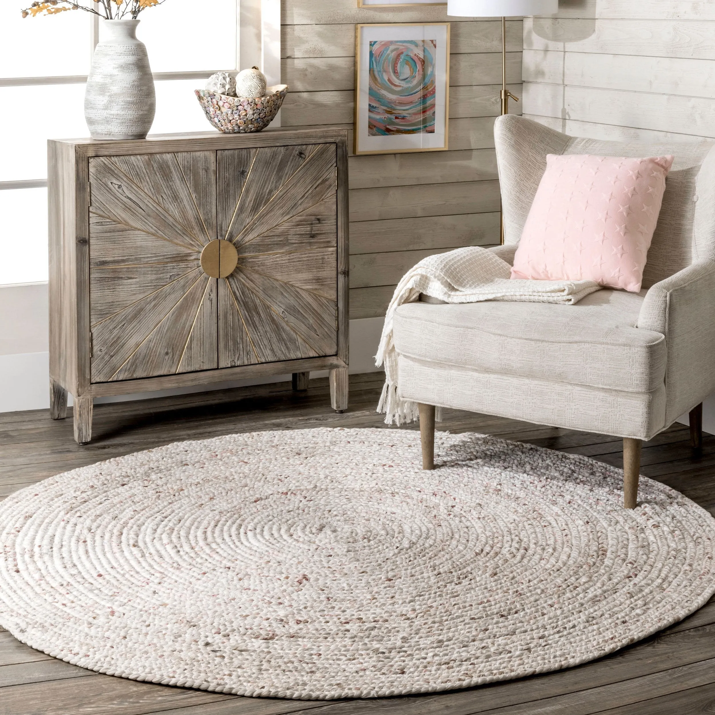 STRIPED FLATWEAVE ROUND