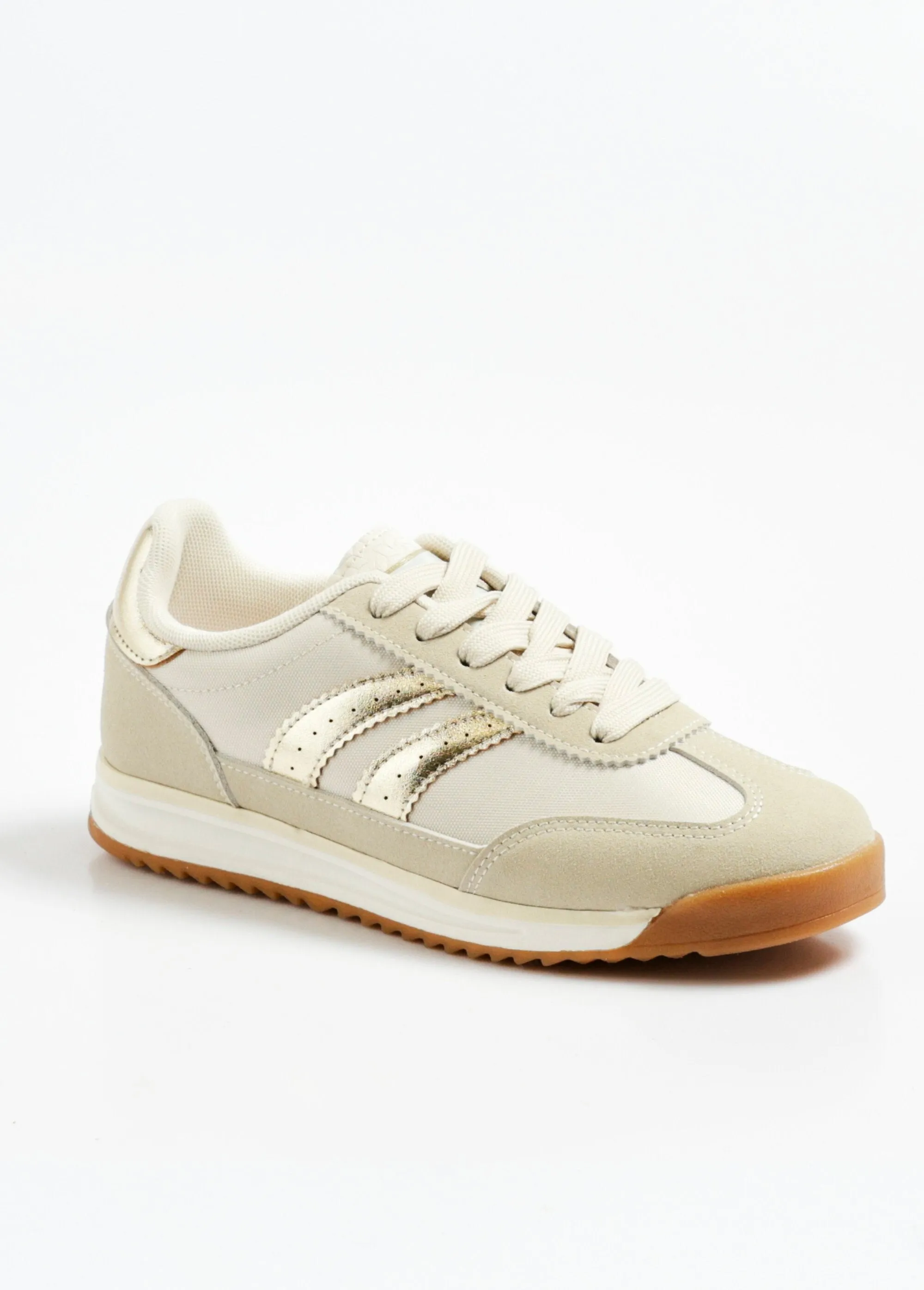 Suede-look wedge sneakers