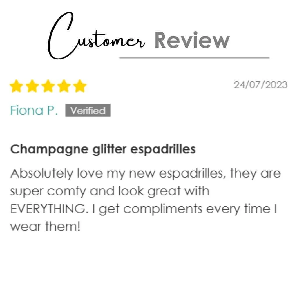 Summer Espadrille in Champagne Glitter