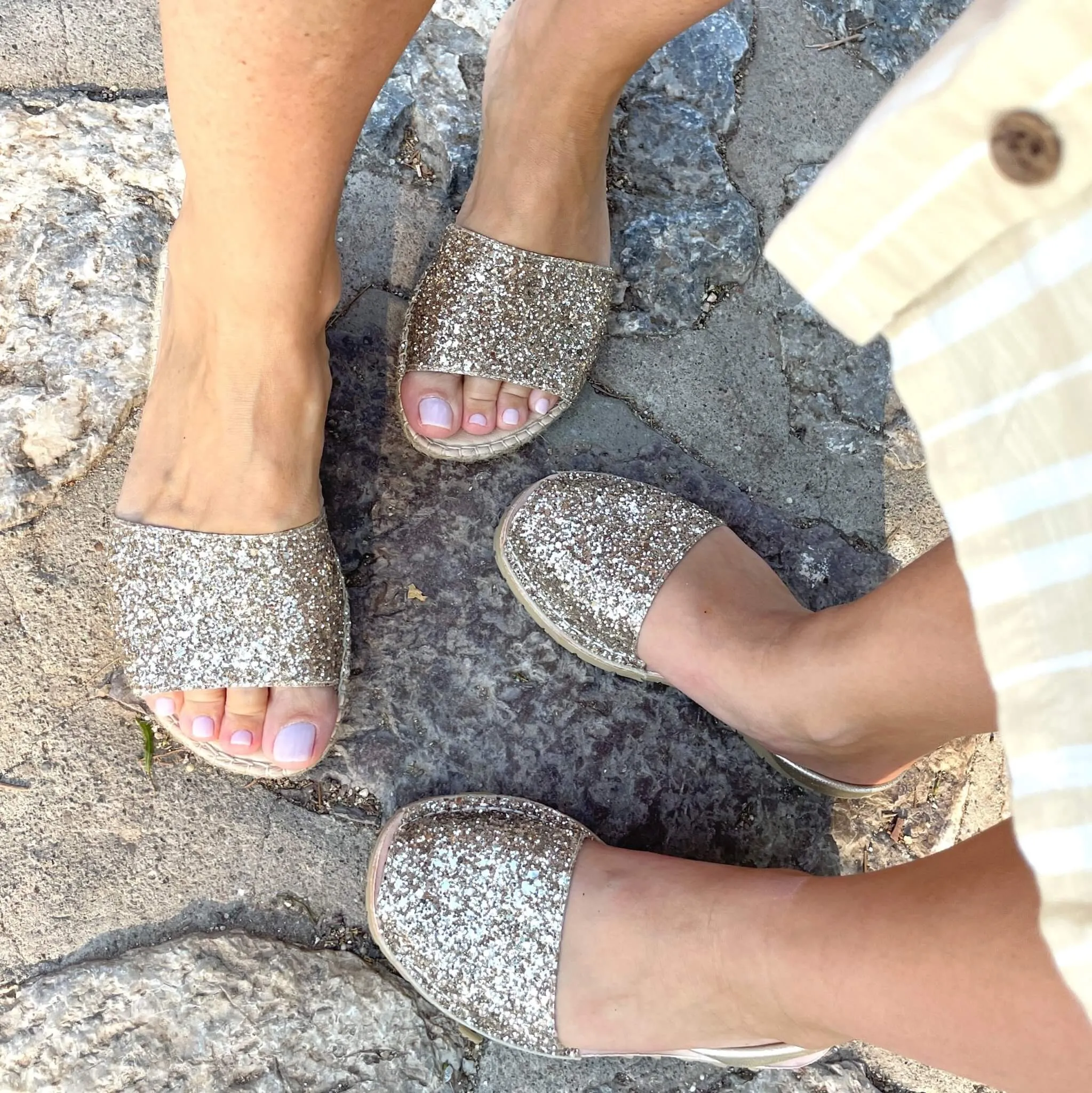 Summer Espadrille in Champagne Glitter
